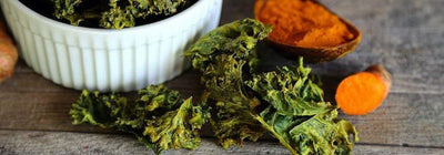 Smokey Mustard Tahini Kale Chips with Turmeric Recipe