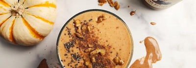 This Almond Butter Sweet Potato Pie Shake Tastes Like Fall