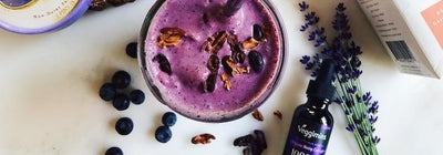 Turn On The Bliss This 4th of July with a Plant Based Blueberry Lavender CBD Milkshake