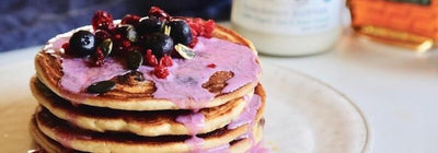 Fluffy Almond and Cassava Flour Blueberry Pancakes (Paleo, Gluten Free, Dairy Free)