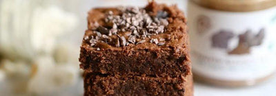 Fudgy Dark Chocolate Nut Butter Brownies (Vegan!)