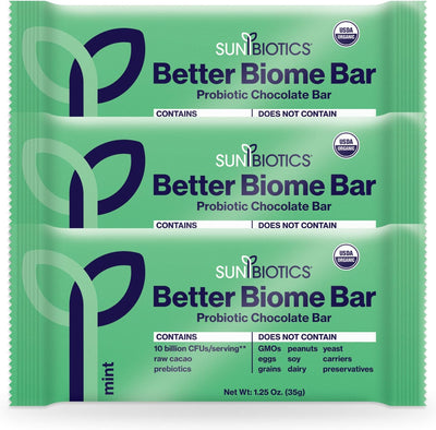 Better Biome Bar - Probiotic Chocolate Bar - Mint