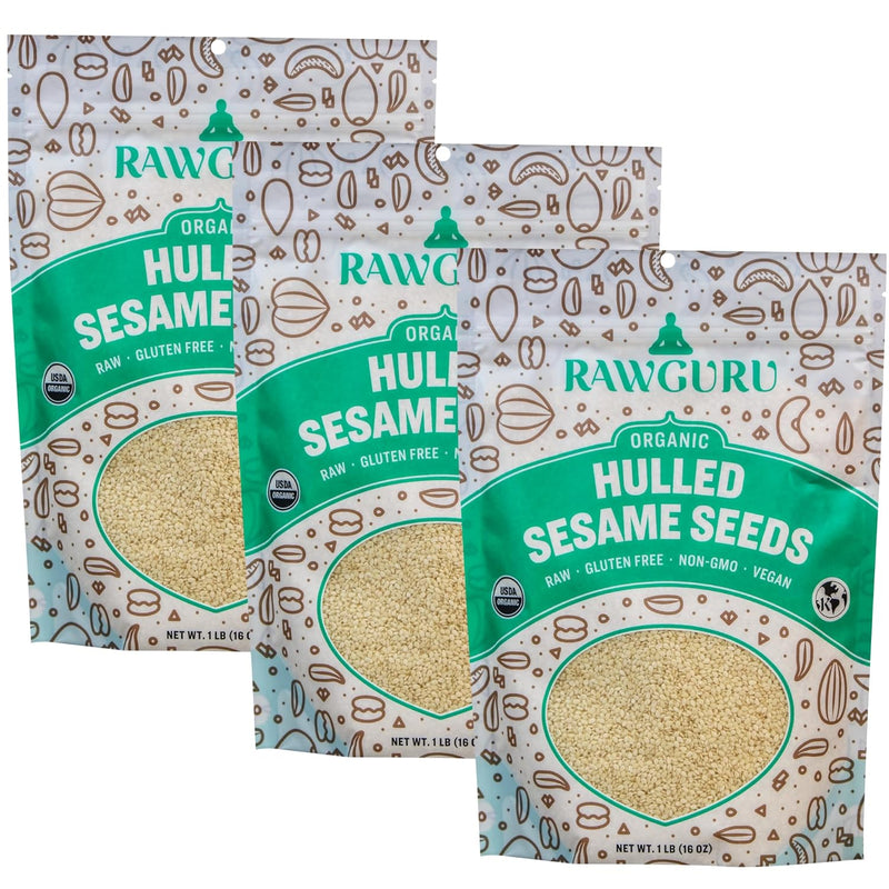 Raw Organic Hulled Sesame Seeds - 16 oz