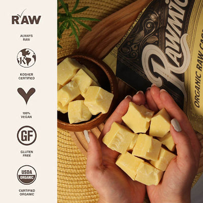 Rawmio is always Raw, kocher certified, 100% vegan, gluten free and certified organic