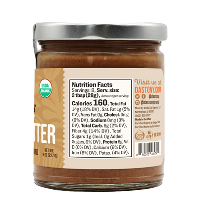 back nutrition facts dastony organic almond butter smooth stpne ground