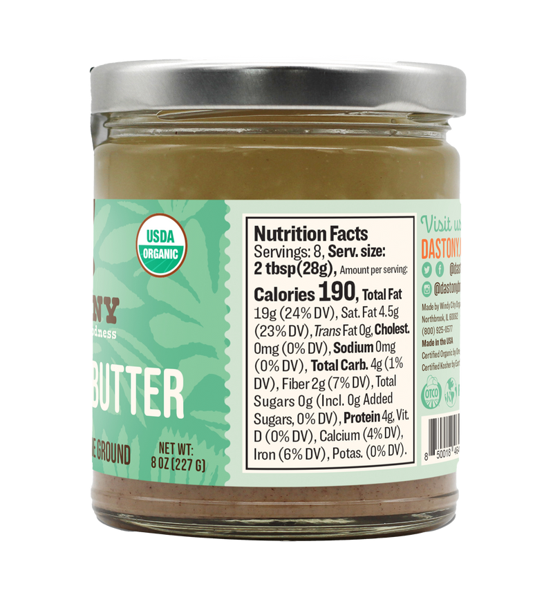 nutrition facts organic Brazil nut butter smooth stone ground dastony