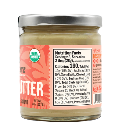 nutrition facts dastony organic stone ground cashew butter smooth