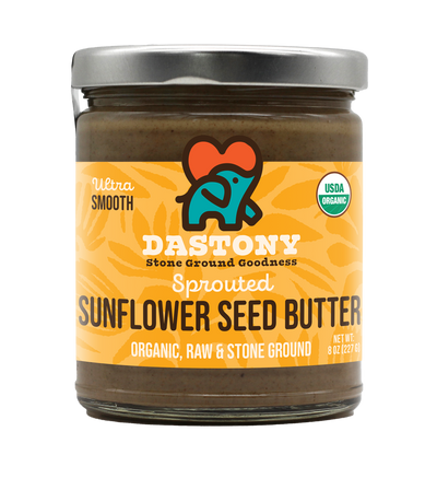 dastony organic raw stone ground sprouted sunflower seed butter