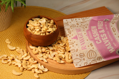 Raw Organic Cashew Halves open box