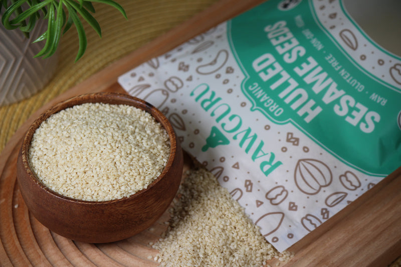 Raw Organic Hulled Sesame Seeds open box