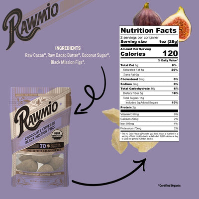 Back of package with ingredients and nutritional value.