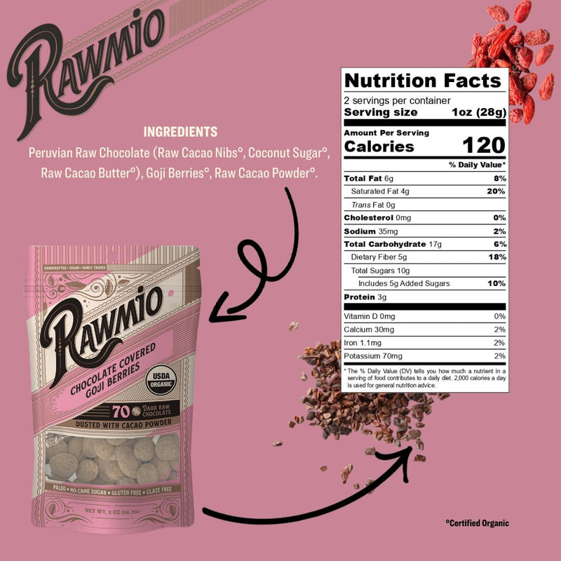 Package with ingredients and nutrition facts