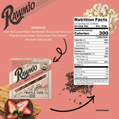 Back of package with ingredients and nutritional value.