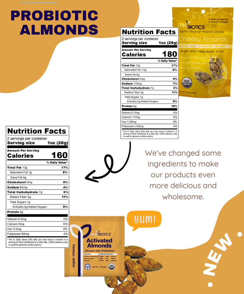 Activated Almonds - Infused with Probiotic - Super Cheesy