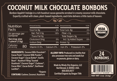 Rawmio Coconut Milk Chocolate Bon Bons, 24ea