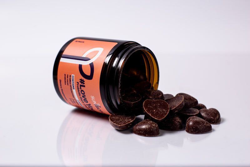 Delicious probiotic chocolate heards