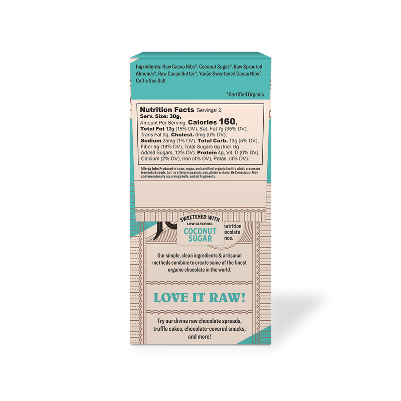 Back of package with ingredients and nutritional value