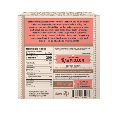 Back of package with ingredients and nutritional value